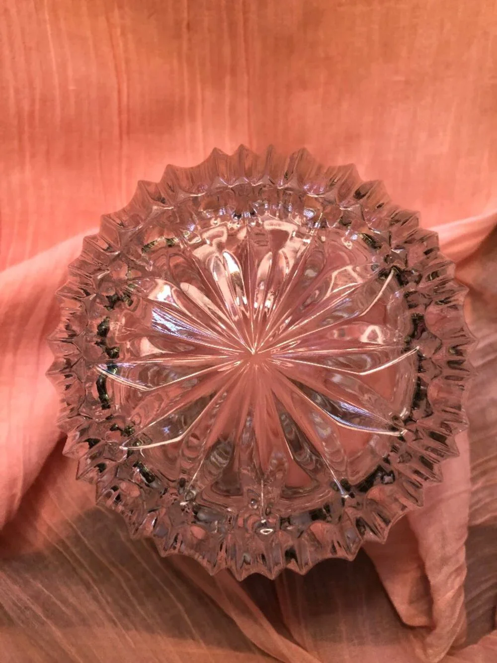 Vintage crystal small Hielera/Ice bucket